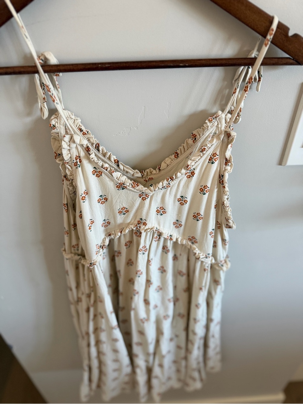 Patrons of Peace Cream Floral Tie-Shoulder Mini Dress - Picture 7 of 10